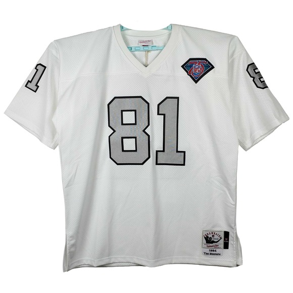 Authentic Tim Brown LA Raiders Mitchell &‎ Ness NFL 2XL XXL Jersey White #81 NWT